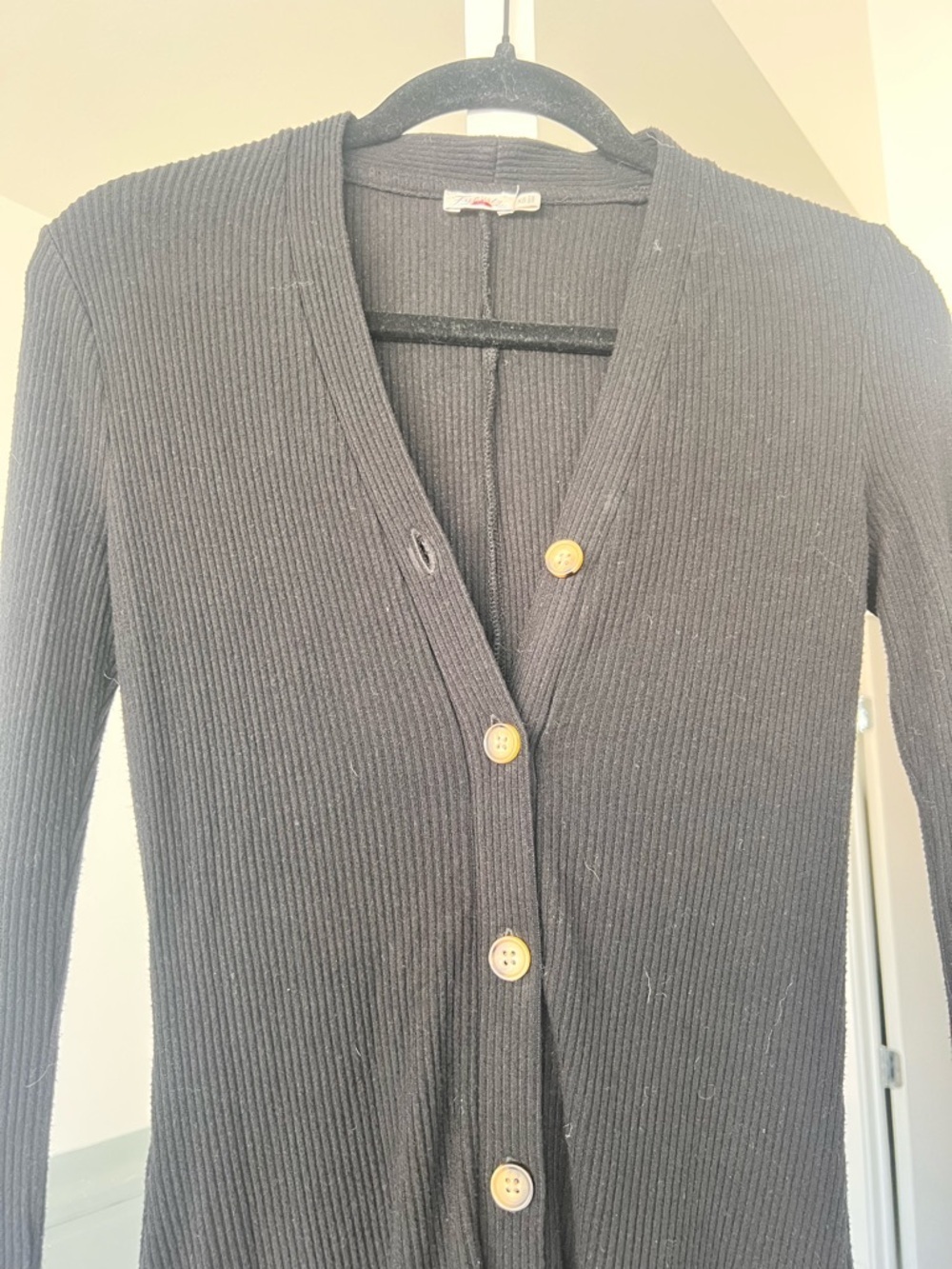Faherty Legend Rib Button Through Dress Black- Size XS - Picture 3 of 7